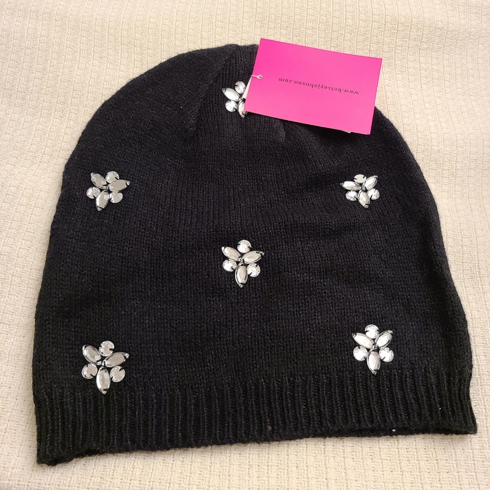 Betsey Johnson Embellished Beanie